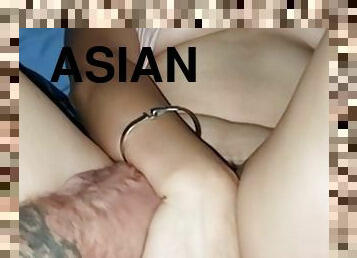 Asian Milf In Hairy Pussy Dildo