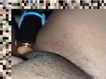 Fat pussy fucked by dildo