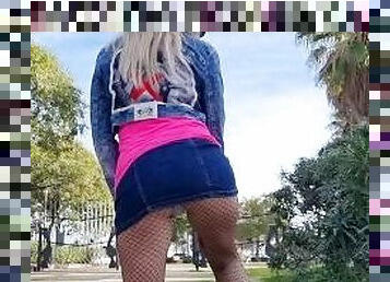 Sexy walking and show ass public