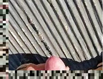 Cumming on the roof