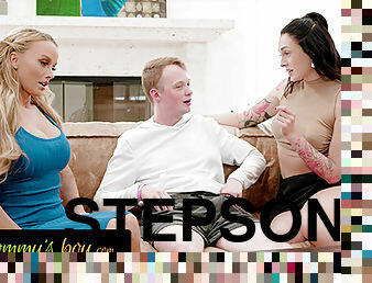 MOMMY&#039;S BOY - Reprimanded Stepson Must Fuck Upset MILF Pristine Edge &amp; Hot Neighbor Charlotte Sins