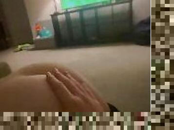 Neighbor Spanks Hot Blonde Over His Knee While He Watches Football