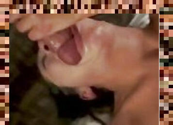 Throat fucked upside down begging for cum