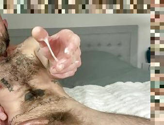 papa, amateur, mature, ejaculation-sur-le-corps, énorme-bite, gay, point-de-vue, ejaculation, solo, pappounet