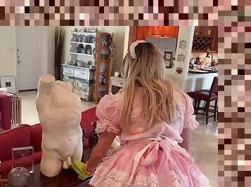 Sasha Star  Sissy Maid Dusts for Daddy POV