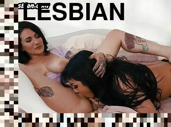 Boobylicious lesbians enjoy fingering and licking sex