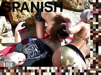 Anal threesome with Stella Johanssen and Nicky Wayne on the beach