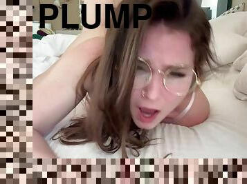 Horny plumper in glasses rough sex