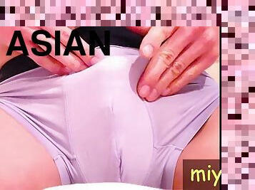 asiatisk, onani, cumshot, leke, hardcore, homofil, japansk, undertøy, alene, undertøy-underwear
