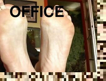 bureau-office, gay, pieds, européenne, euro, fétiche, solo, bureau