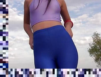 Maria in Blue Mini Spandex