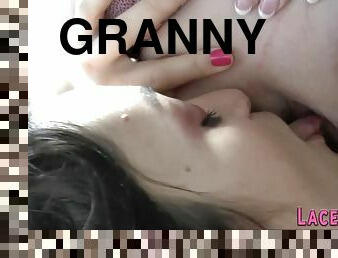 Granny licks lesbian babes pussy