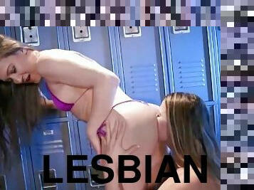 Ariel X and Cheyenne Jewel Make Out In The Locker Room After Flexing Their Muscles