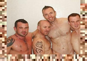 4 Australian Guys Get It On In The Shower Room Lots of Aussie Hung & Uncut Meat