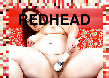 Redhead chubby Phoenix Redd masturbates