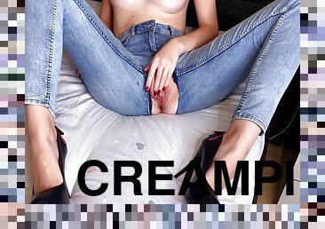 Ripped Jeans Tight Pussy And Creampie