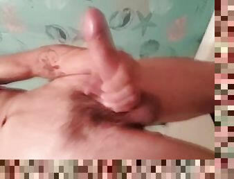 masturbation, amateur, énorme-bite, secousses, webcam, solo, bite