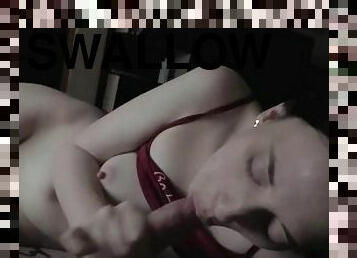 Horny Brunette Loves Suck My Dick and Swallow Cum after Doggystyle Fuck
