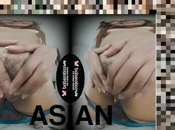 asiatique, masturbation, jouet, solo, blanc, érotique