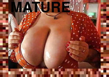 Big Breasts Get Oiled on Webcam