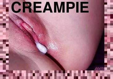 fisse-pussy, amatør, creampie, rødhåret, sperm, våd, tatovering