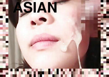 Sexy asian babe enjoys warm cream
