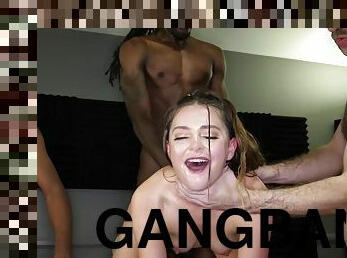 hårete, stor-pikk, interracial, gangbang, creampie, gruppesex