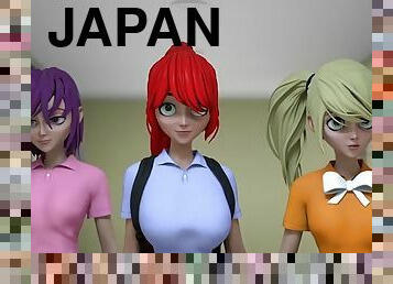 tetas-grandes, gafas, profesora, japonés, corrida-interna, hentai, 3d, masivo