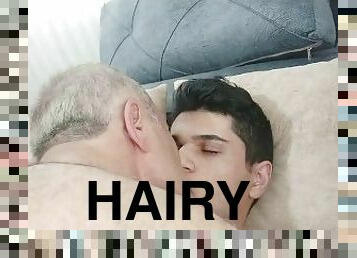 HAIRY OLD LOVES TO BE L?CKED AND FUCKED BY HORNY BOY