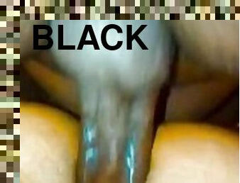 CLOSE-UP CREAMING ON BIG BLACK DICK