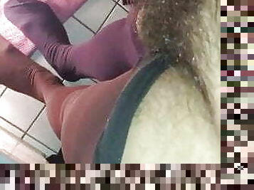 Pantyhose action close up