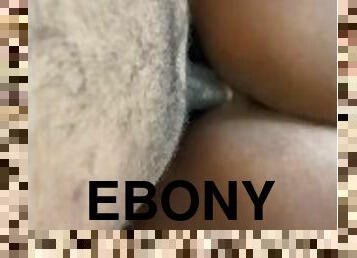 Thick creamy ebony takes backshots