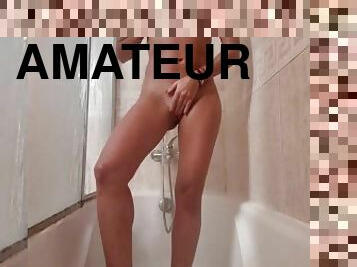banyo-yapma, mastürbasyon-masturbation, amcık-pussy, amatör, güzellik, güzel, duş, esmer-kadın