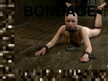 Bondage fun with a kinky bald hottie
