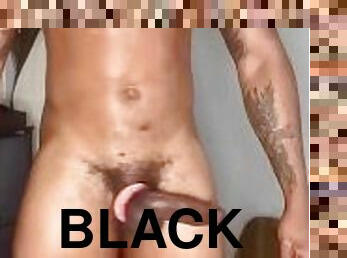Oiled up black hunk plays with BBC