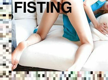 fisting, anal, leksak, blond, ensam