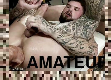 haarig, dilettant, anal-sex, blasen, schwer, homosexuell, muskulös, tattoo