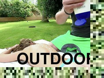 Outdoor massage with happy ending