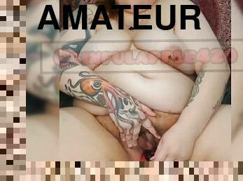 masturbation, monster, orgasm, amatör, bbw, fantasi, ritt, dildo, ensam, brunett