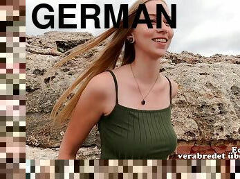 german petite teen get anal creampie outdoor at the beach