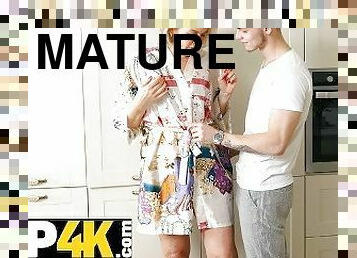 SHAME4K. Guy quietly fucks the mature woman next to resting husband