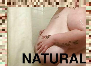 الاستحمام, كبيرة-الثدي, سمينة-و-جميلة, سمينة, طبيعية, ثدي, دش, ثدي-ذابل