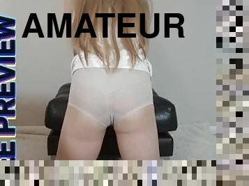 cul, collants, amateur, anal, pieds, point-de-vue, blonde, fétiche, solo, jambes