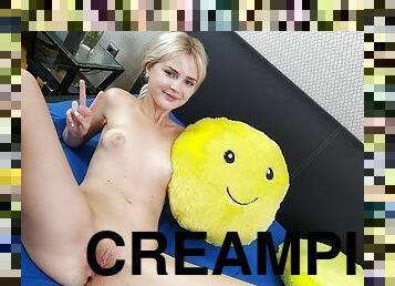 store-patter, fisse-pussy, pikslikkeri, hardcore, pornostjerne, creampie, synsvinkel, sperm, familie, blond