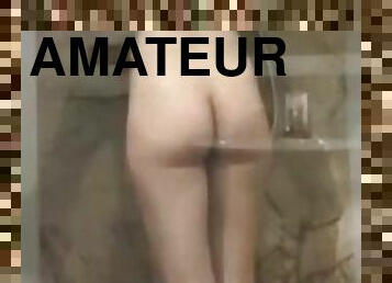 baignade, masturbation, amateur, branlette, blonde, belle, petite, douche, solo, tatouage