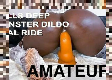 extremo, masturbação, monstro, amador, anal, puta-slut, cavalgando, dildo, bolas, cowgirl