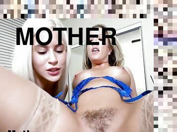 gros-nichons, poilue, maman-et-garçon, amateur, énorme-bite, milf, ados, maman, trio, bas