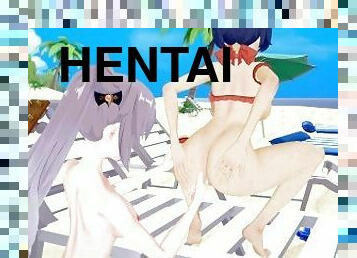 party, strand, fötter, hentai, 3d, fetisch