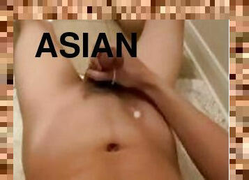 Cute Asian boy cums a huge load (Slow Motion)