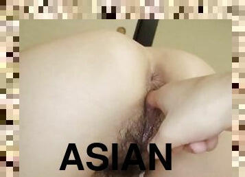 asiatisk, storatuttar, hårig, fitta-pussy, brudar, avsugning, cumshot, leksak, trekant, knullande